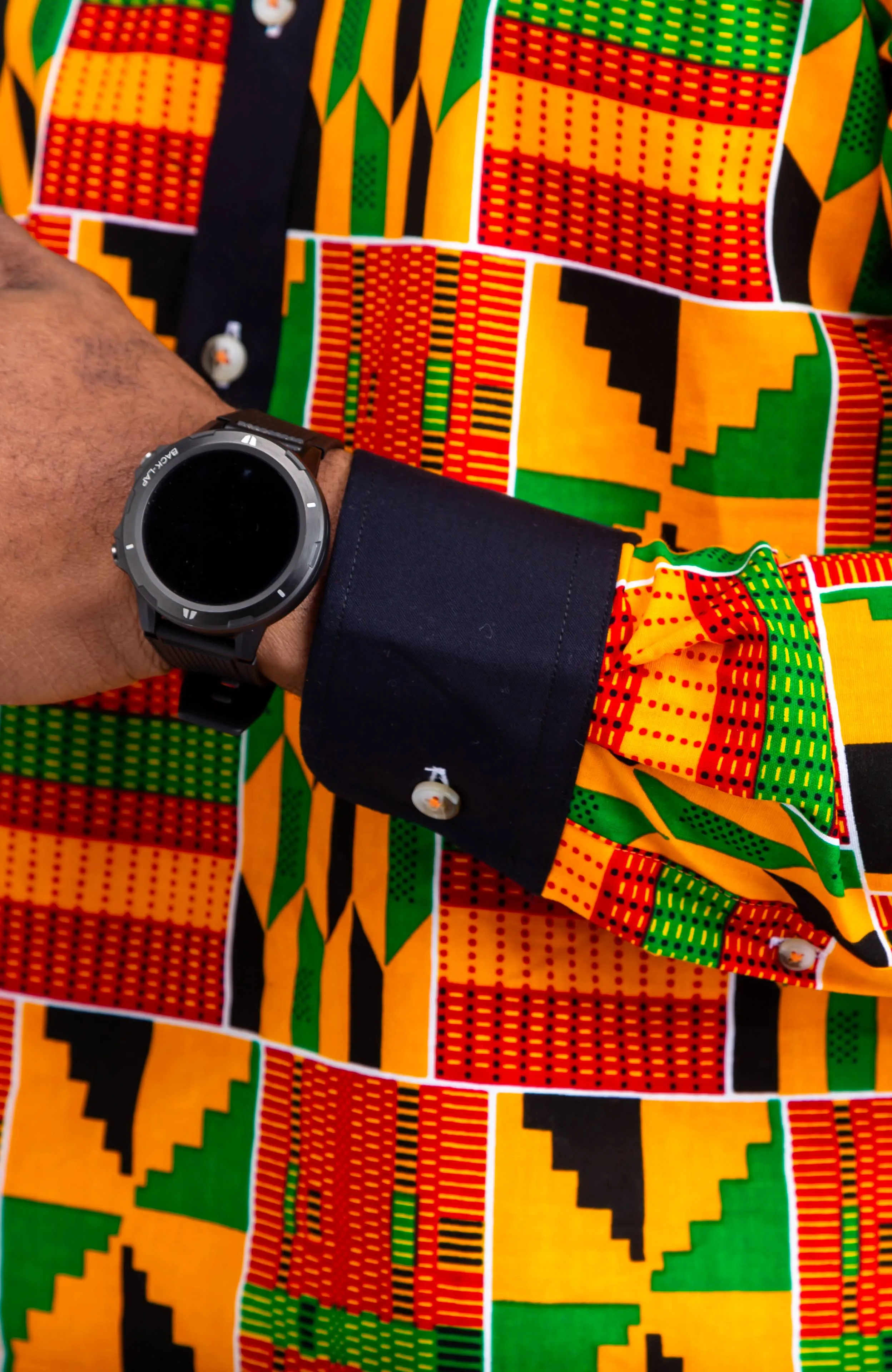 African Mens Shirts | Mens Ankara Shirt - Mens Long-sleeve Polo - KENDRICK