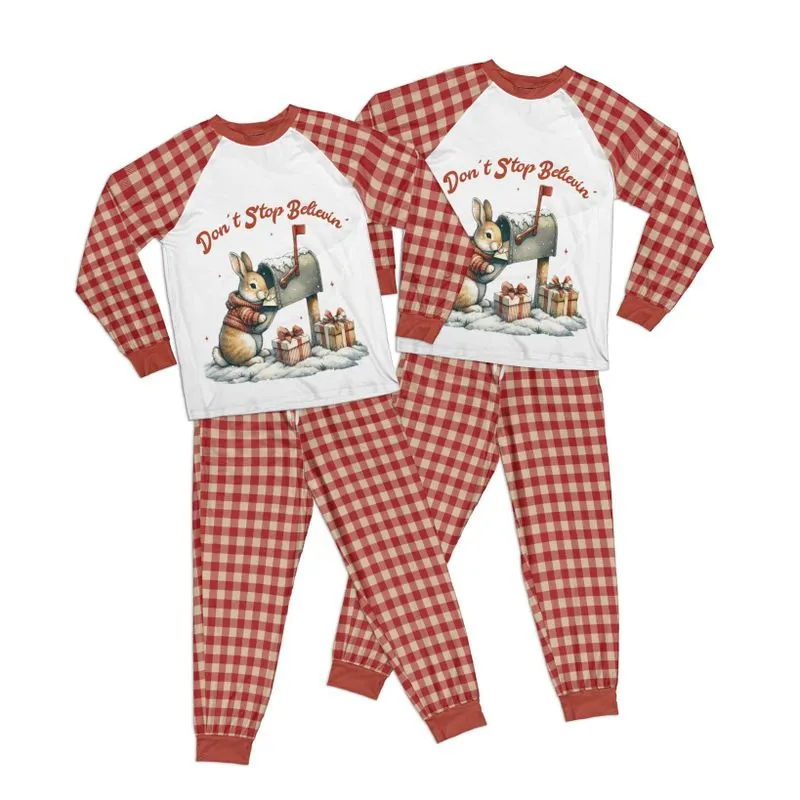 Christmas Don't Stop Believing Adult Pajamas Set Matching