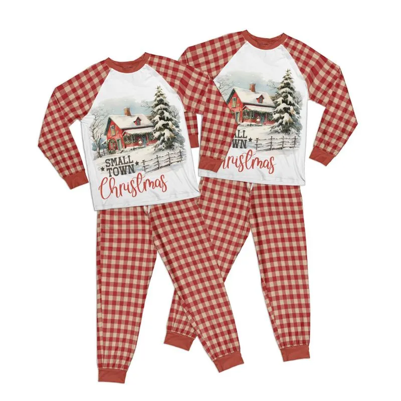 Country Christmas Loads Small Town Christmas Kid Pajamas Set Matching