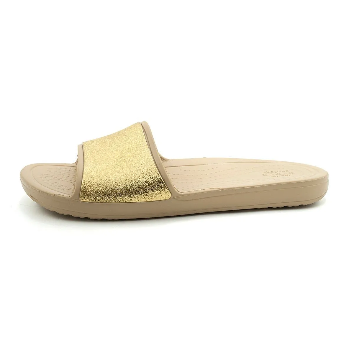 Crocs Sloane Shine Sliders Rubber Beige Colour For Women