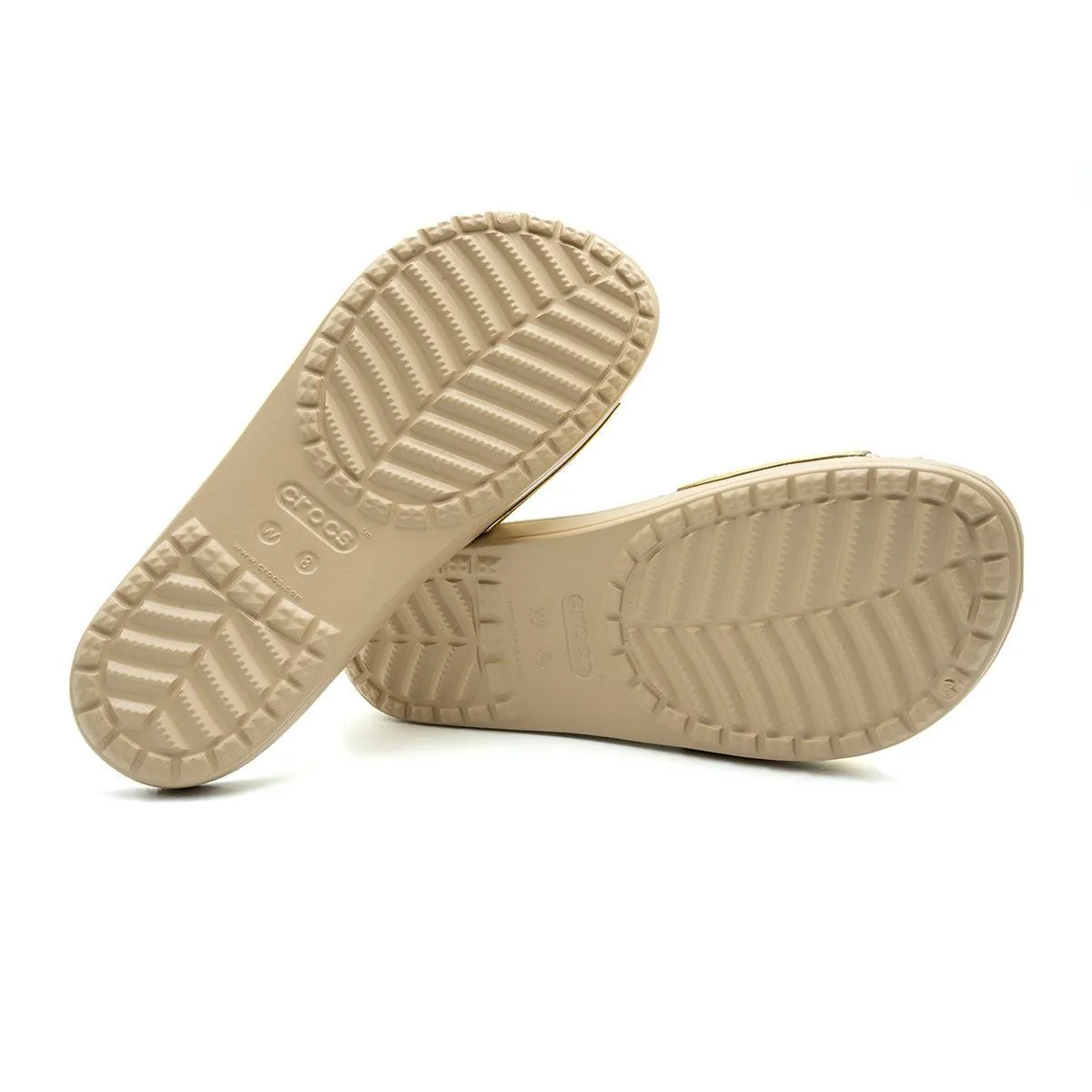 Crocs Sloane Shine Sliders Rubber Beige Colour For Women