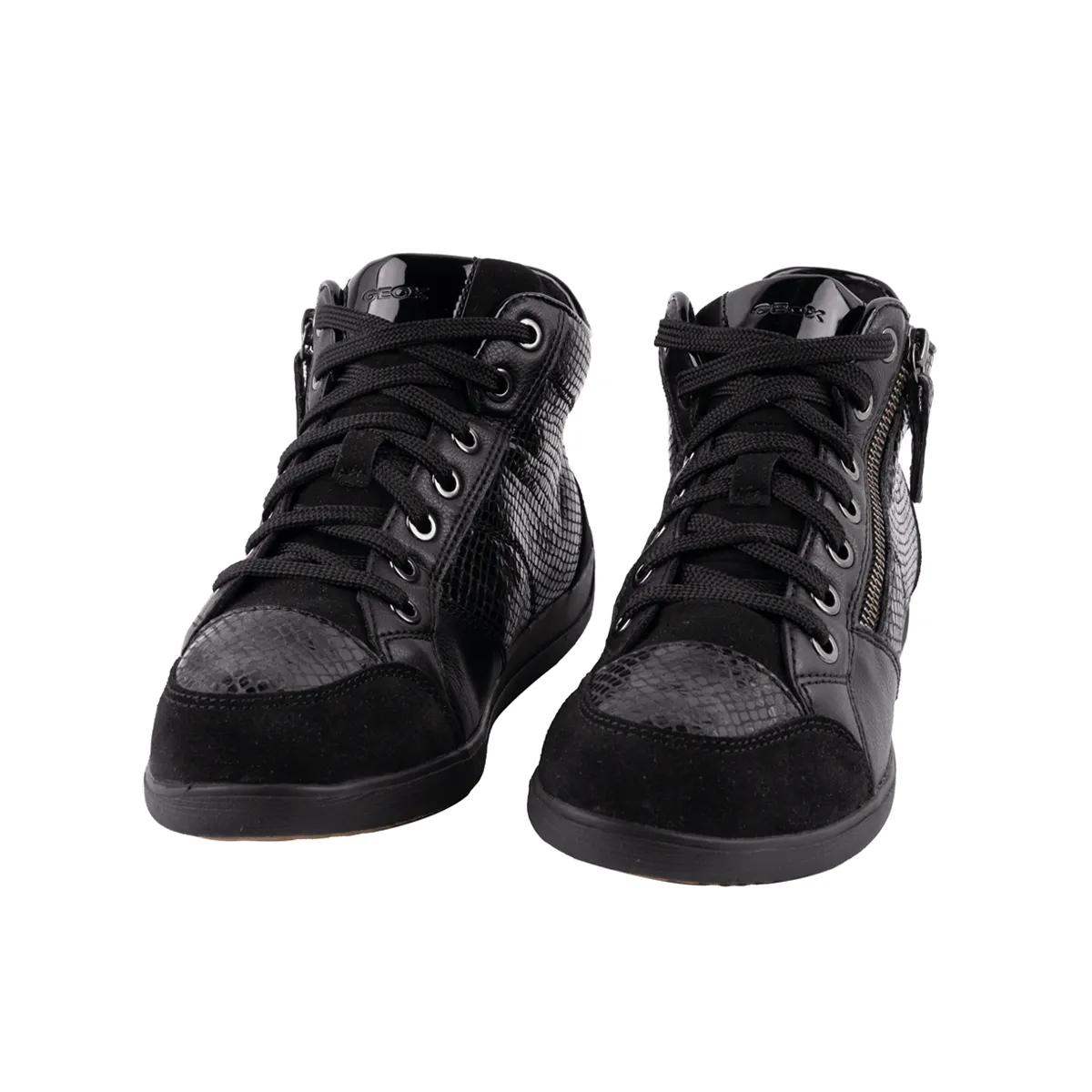 Geox Bloomie High-Top Sneakers Leather Black Colour For Women