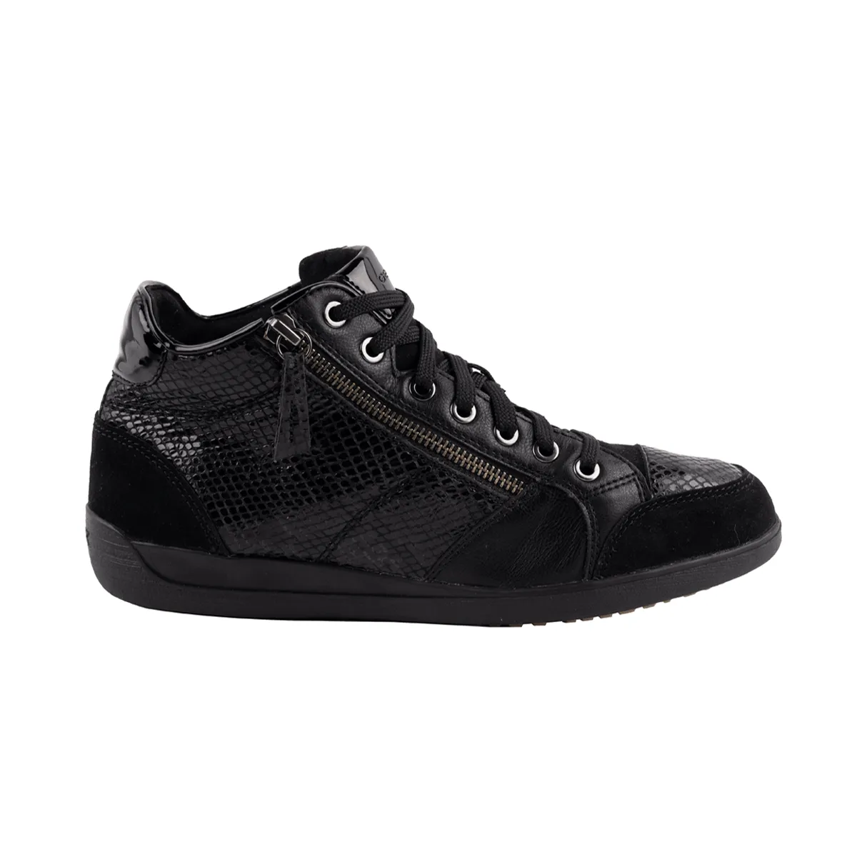 Geox Bloomie High-Top Sneakers Leather Black Colour For Women