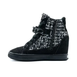 Guess Wedge Sneakers Fabric Black Colour For Kids