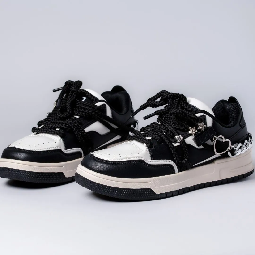 Happy Heart 'n Sole Black Casual Sneakers - Unisex