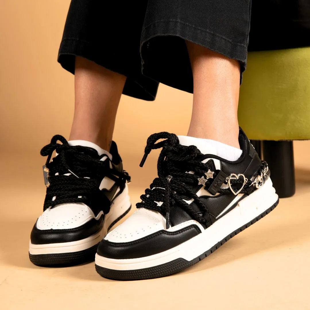 Happy Heart 'n Sole Black Casual Sneakers - Unisex