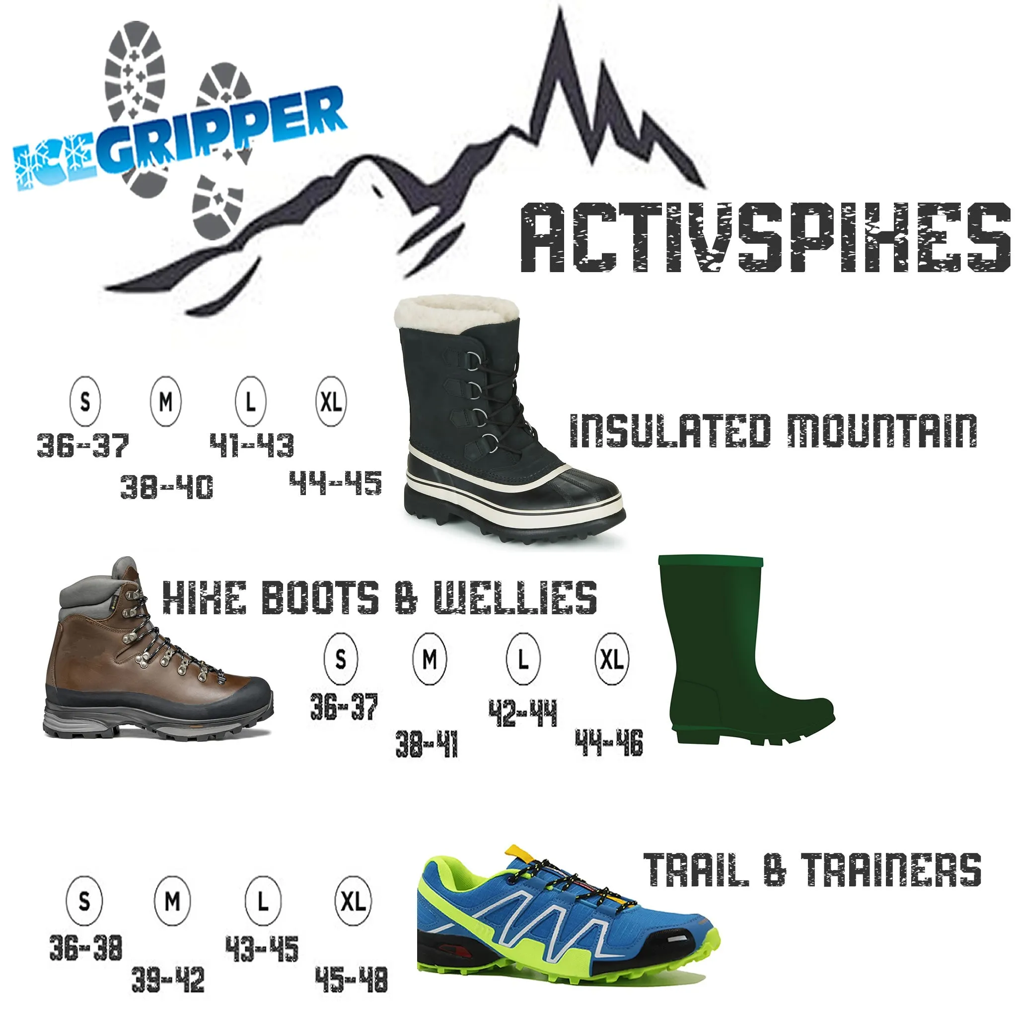 ICEGRIPPER ACTIVspikes - Walk, Hike, Trek, Explore