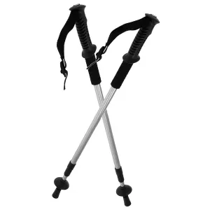 KLIKA Powertrain Anti-Shock Trekking Hiking Poles Sticks Pair (Silver)