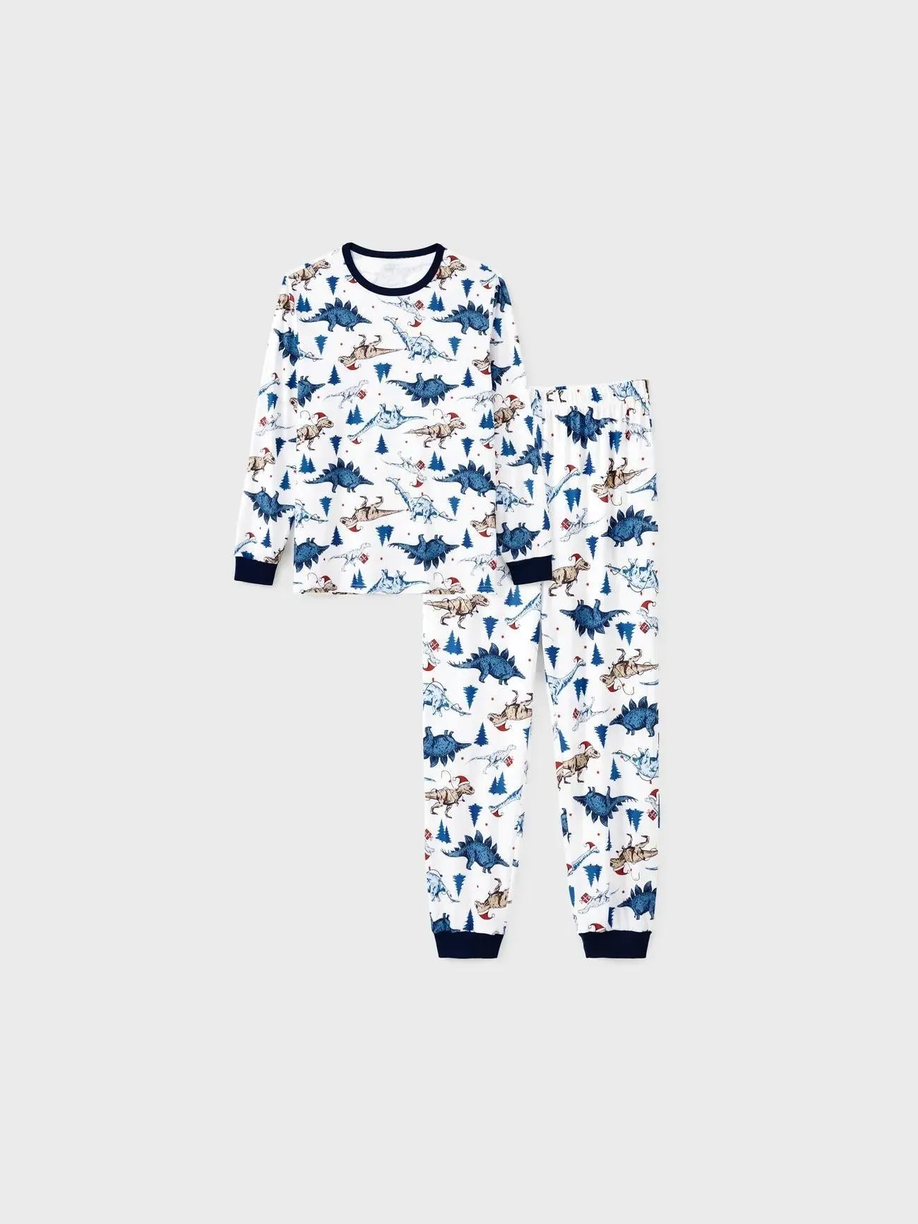 Matching Family Dinosaur Print Pajama Set With Button Detailing