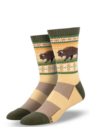 Men's Buffalo Range Cushioned Wool Hiking Socks