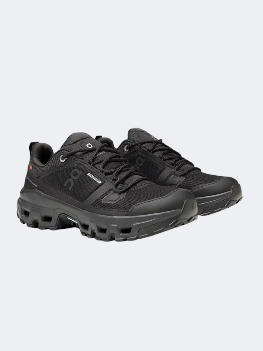 On Cloudrock Waterproof Men Hiking Sneakers Black