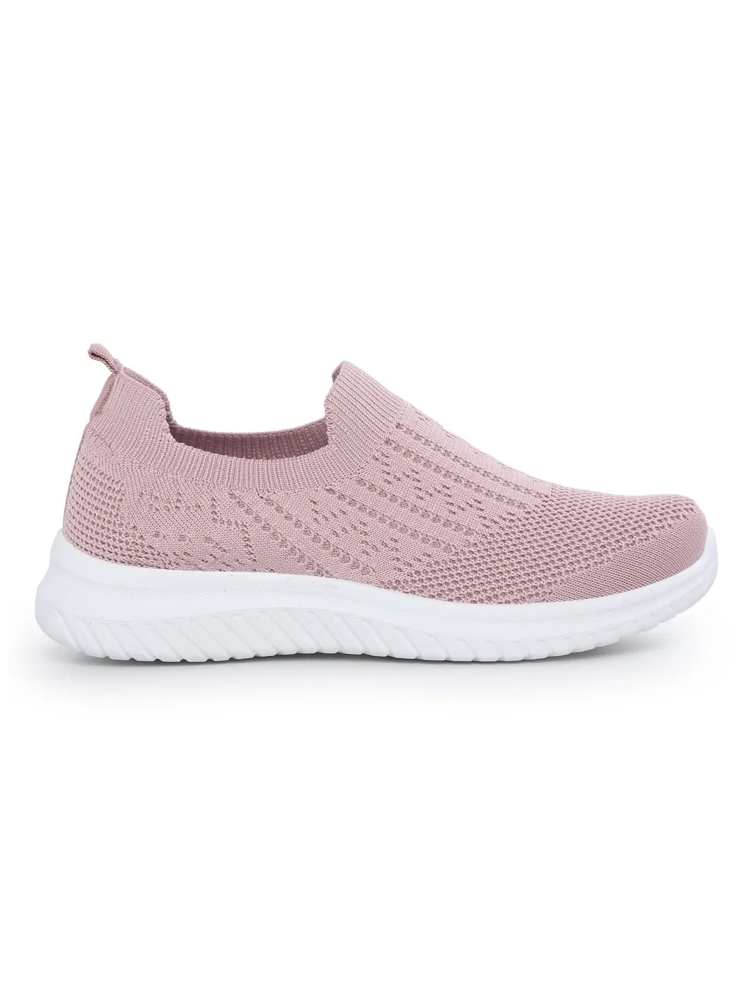 Pink Knitted Slip-On Sneakers