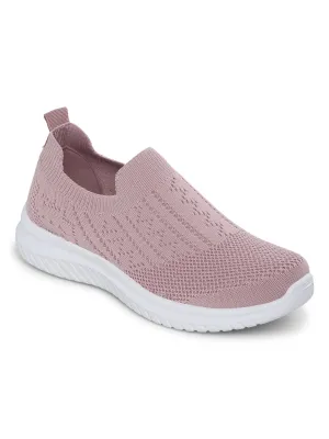 Pink Knitted Slip-On Sneakers