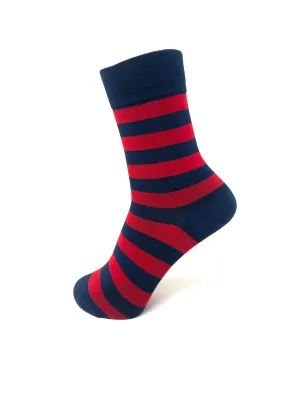 Red & Navy Striped Elegance