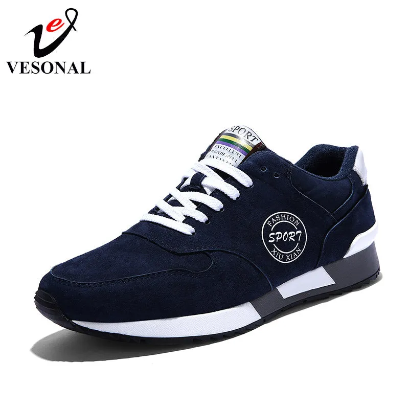 VESONAL Genuine Leather Quality Casual Male Shoes For Men Sneakers Wedge Autumn Winter Comfortable Fashion Walking Footwear