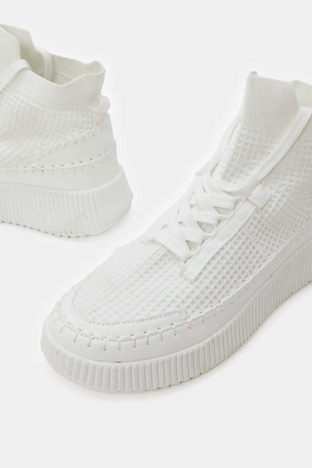 Women White High-top Sneakers