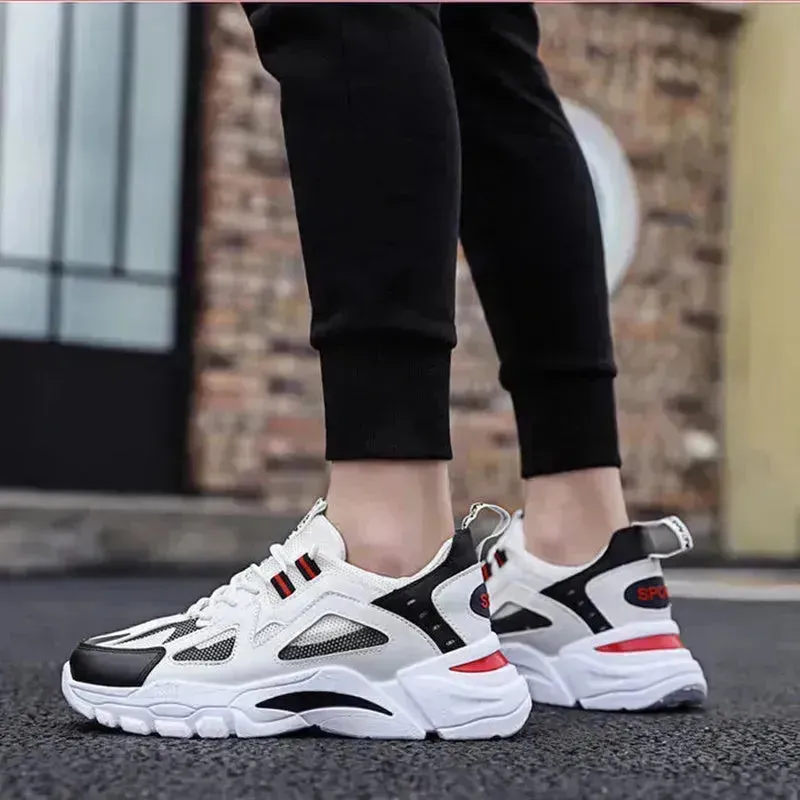 Y2K Fashion Outfit White Sneakers Men Non Slip Walking Running Shoes Sports