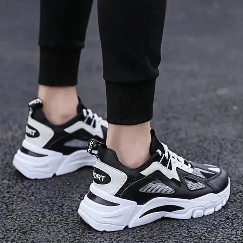 Y2K Fashion Outfit White Sneakers Men Non Slip Walking Running Shoes Sports